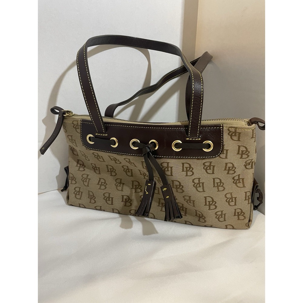 Dooney & Bourke Tan and Brown Shoulder Bag